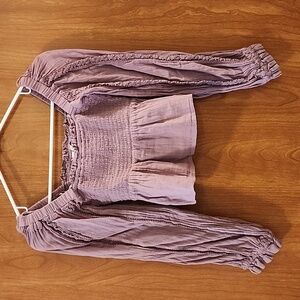 American Eagle Outfitters Mauve Smocked Top